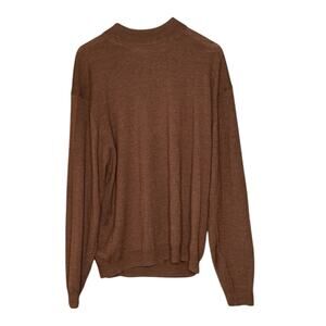 Pronto Uomo 100% Merino Wool Sweater Men’s XL Brown Pullover Classic Knit READ